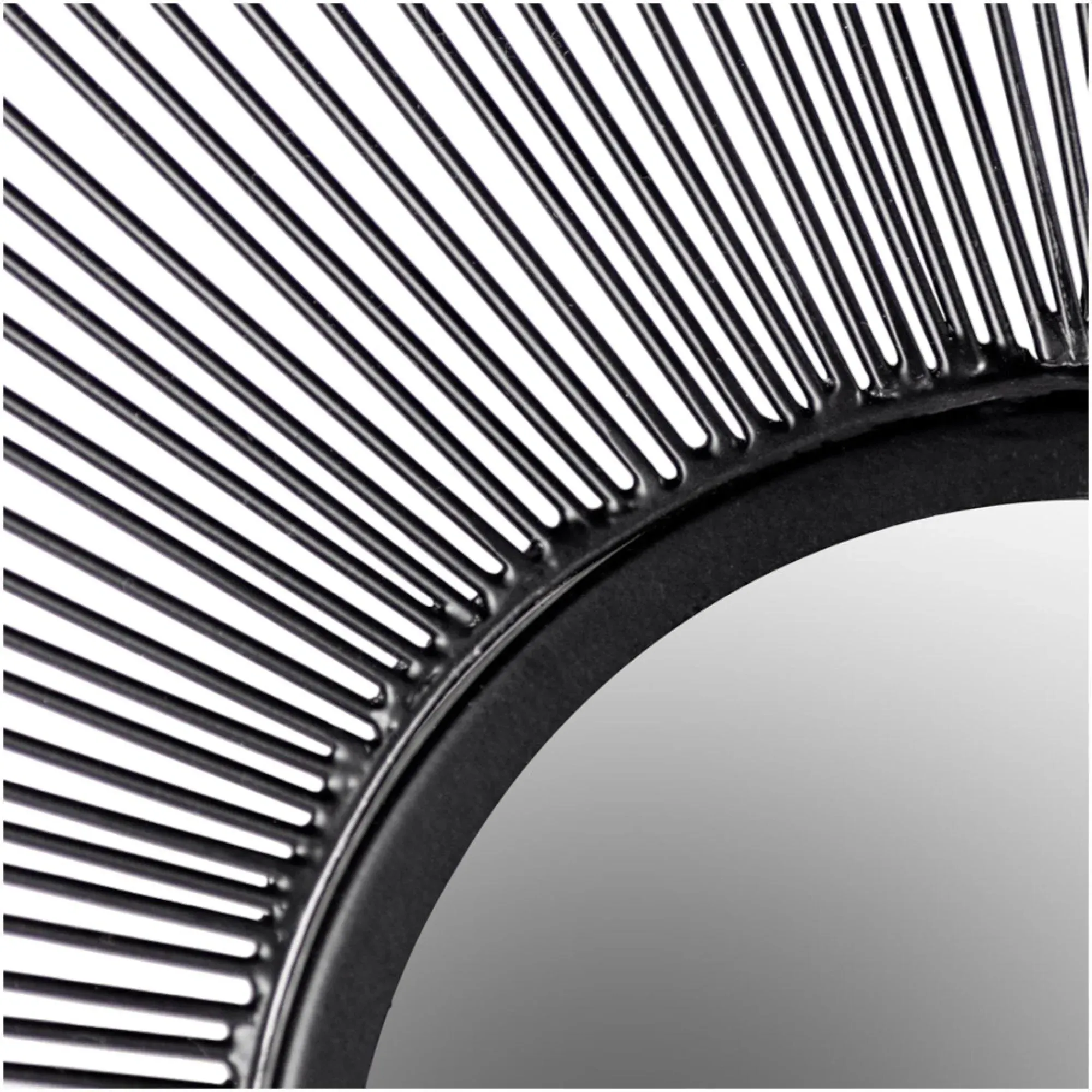Wire Round Wall Mirror - Black