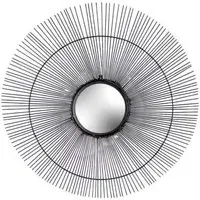 Wire Round Wall Mirror - Black