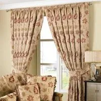 Zurich Floral Jacquard Pencil Pleat Curtains - Champagne