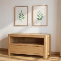 Carly Corner TV Unit with 2 Drawers - Oak