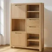 Carly Oak 2 Door High Display Cabinet - Lacquered