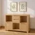 Carly Oak 2 Door Low Display Cabinet - Lacquered