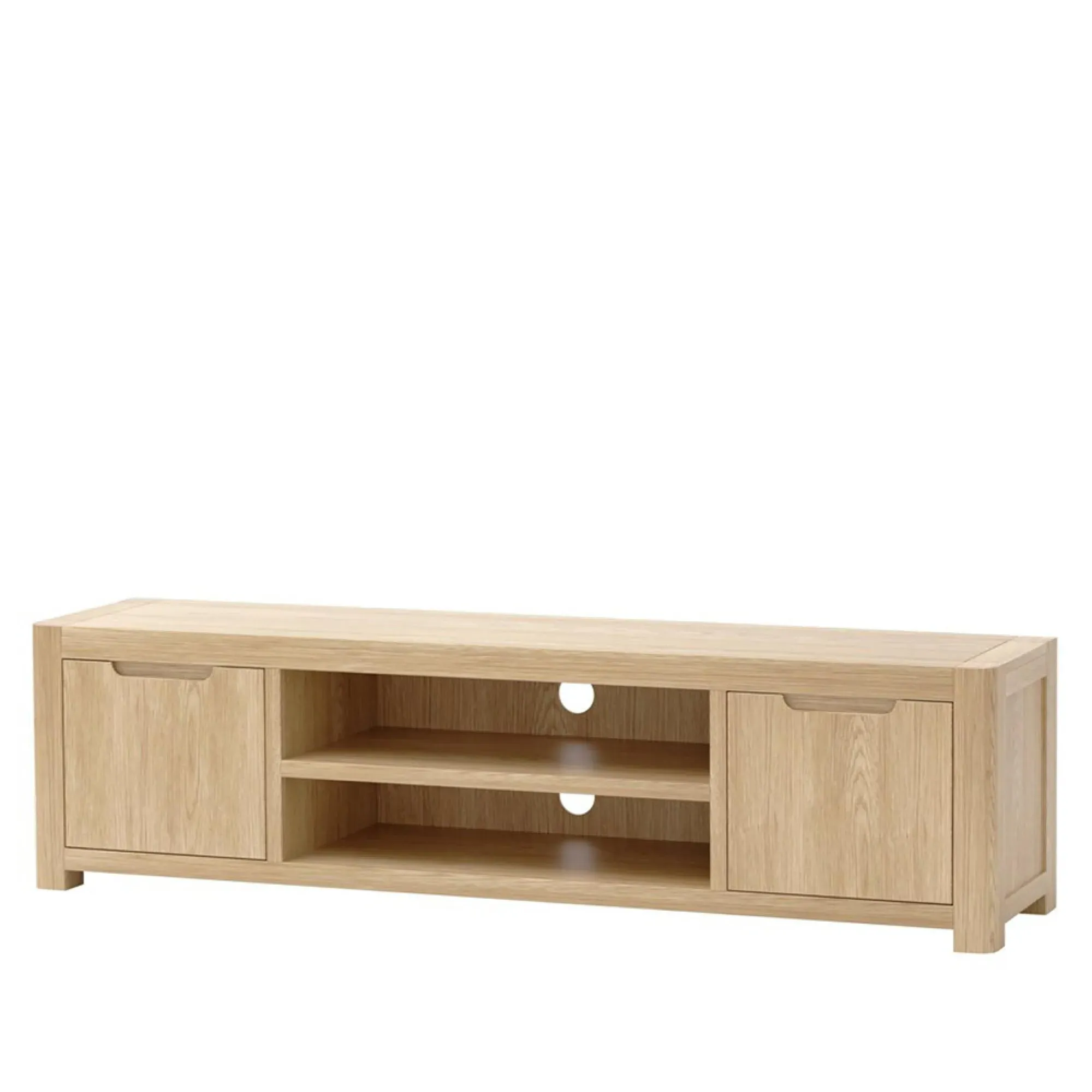 Carly Oak 2 Door Wide TV Unit - Lacquered