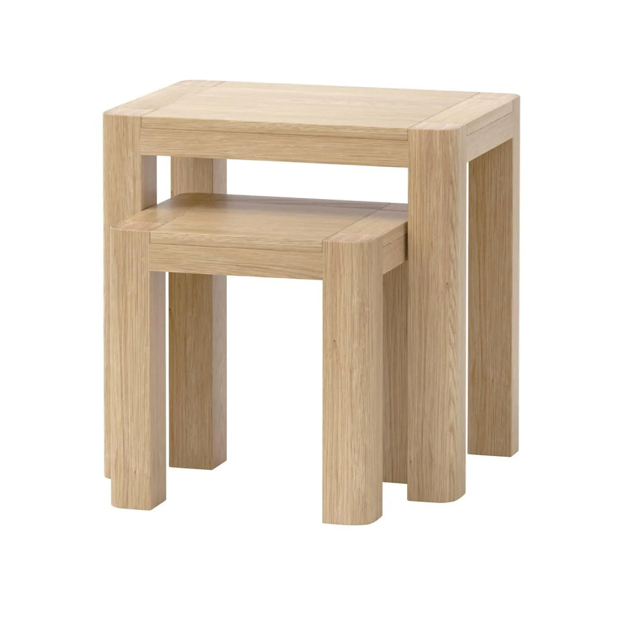 Carly Oak Nest of 2 Tables - Lacquered