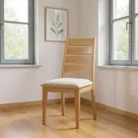 Carly Padded Dining Chair Set of 2 - Lacquered Oak