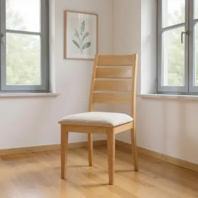 Carly Padded Dining Chair Set of 2 - Lacquered Oak image