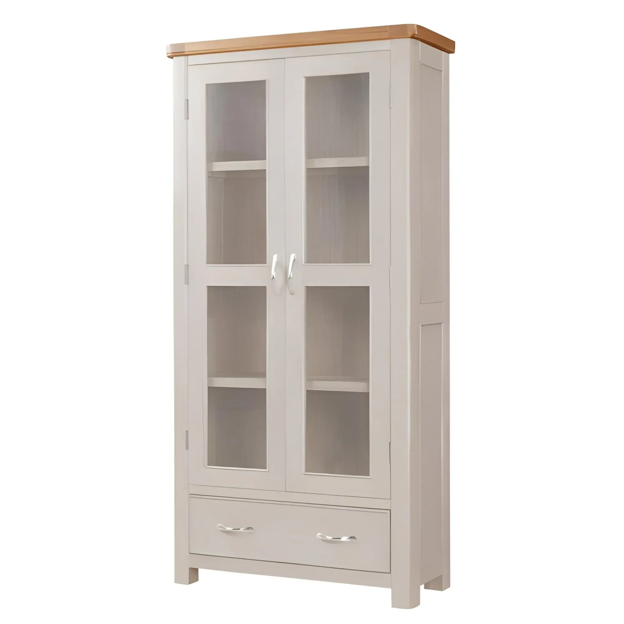 Clarion 2 Door Display Cabinet - Grey, Oak