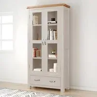 Clarion 2 Door Display Cabinet - Grey, Oak