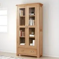 Clarion 2 Door Display Cabinet - Oak