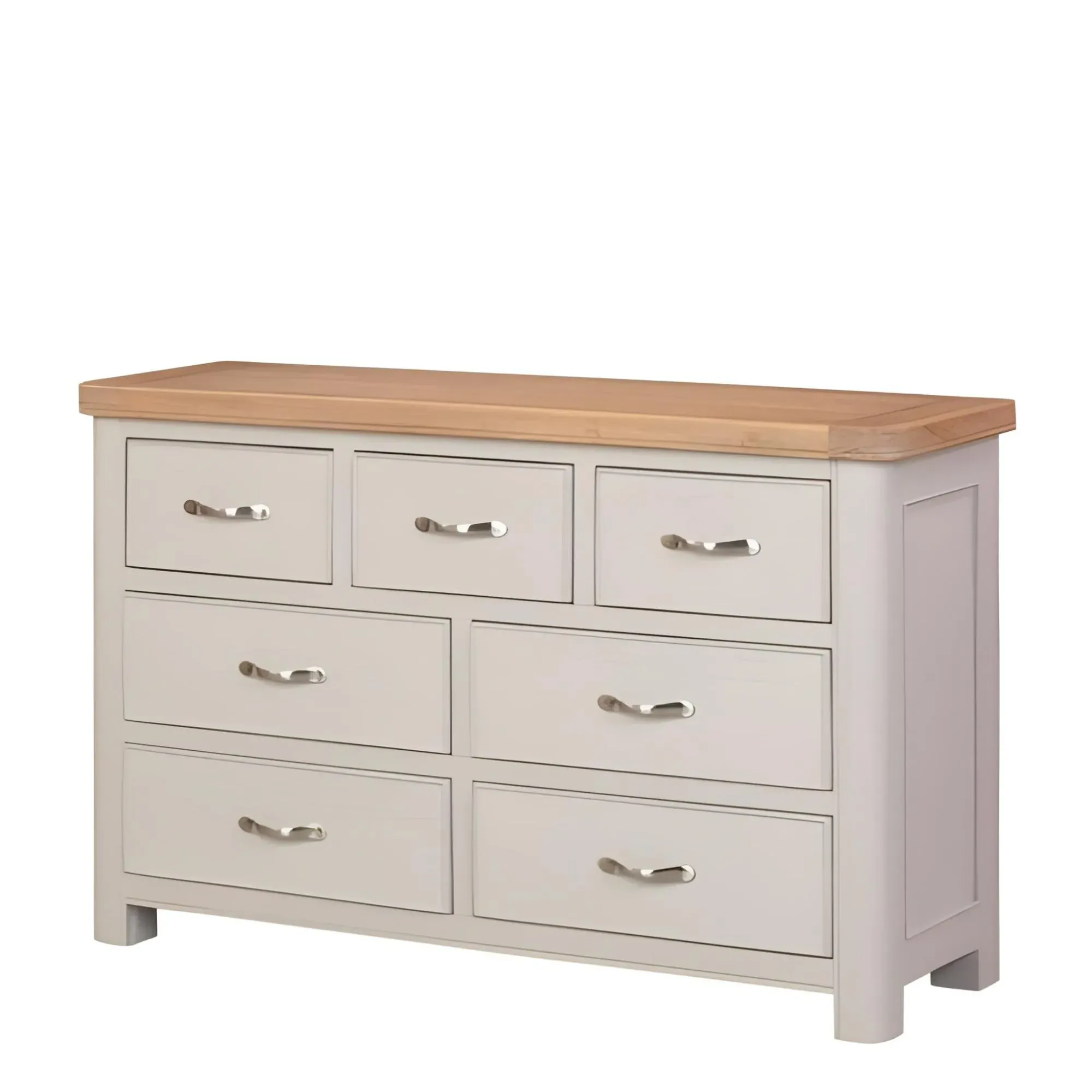 Clarion 3+4 Wide Drawer Chest - Grey, Oak