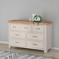 Clarion 3+4 Wide Drawer Chest - Grey, Oak