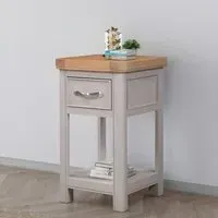 Clarion Oak 1 Drawer Bedside Table - Grey