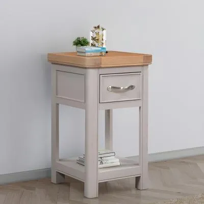 Clarion Oak 1 Drawer Bedside Table - Grey image