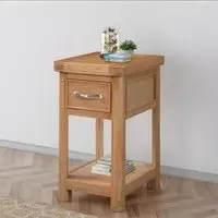 Clarion Oak 1 Drawer Bedside Table - Lacquered