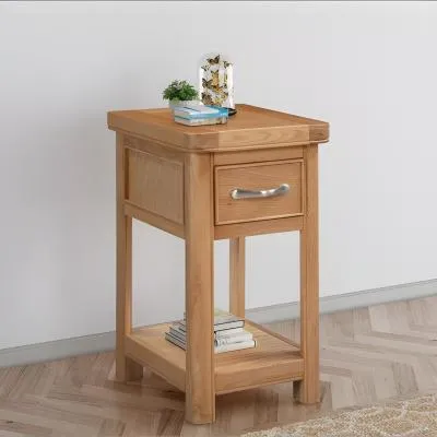 Clarion Oak 1 Drawer Bedside Table - Lacquered