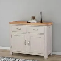 Clarion Oak 2 Door Medium Sideboard - Grey, Oak