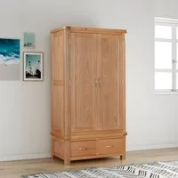 Clarion Oak 2 Door Wardrobe - Lacquered