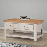Clarion Oak 2 Drawer Coffee Table - Grey, Oak