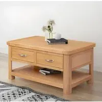 Clarion Oak 2 Drawer Coffee Table - Oak