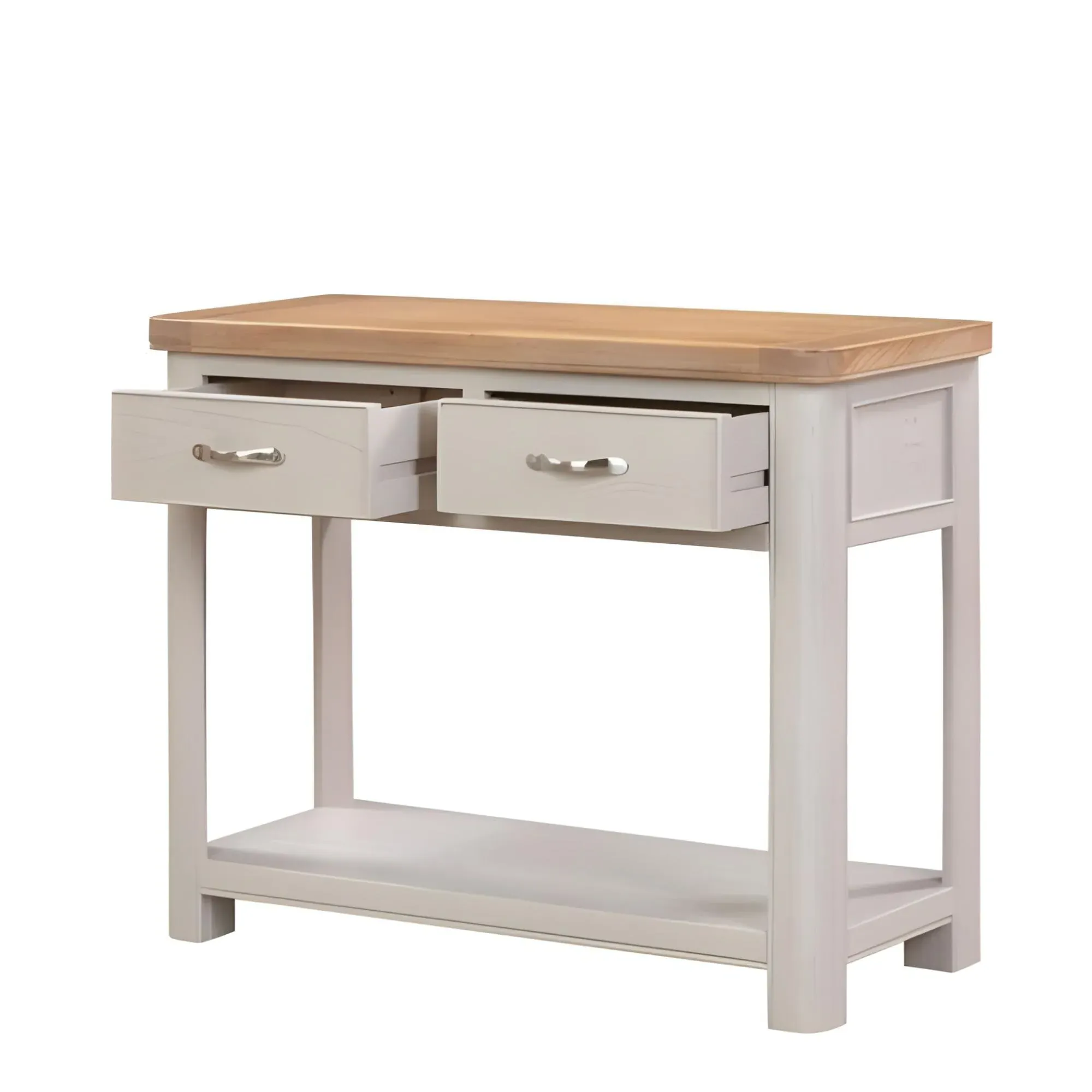 Clarion Oak 2 Drawer Console Table - Oak, Grey