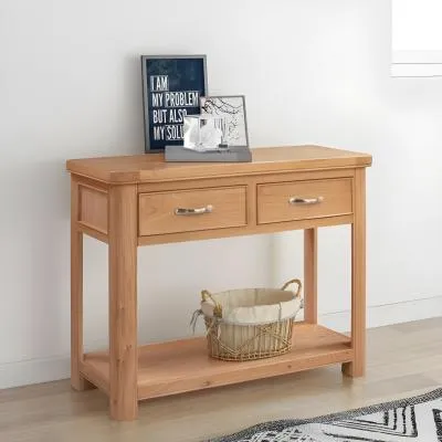Clarion Oak 2 Drawer Console Table - Oak image