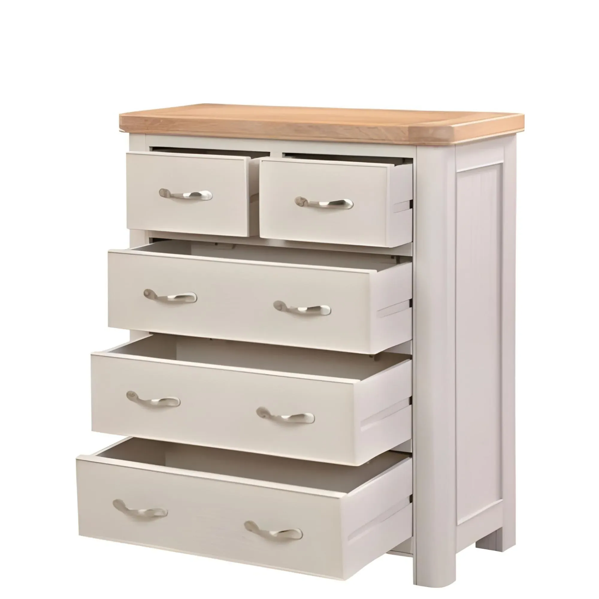 Clarion Oak 2+3 Drawer Chest - Grey
