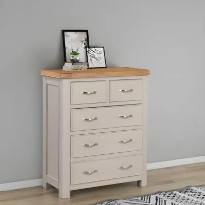 Clarion Oak 2+3 Drawer Chest - Grey image