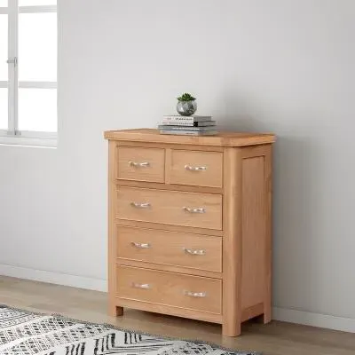 Clarion Oak 2+3 Drawer Chest - Lacquered