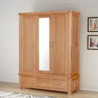 Clarion Oak 3 Door Combi Wardrobe - Lacquered