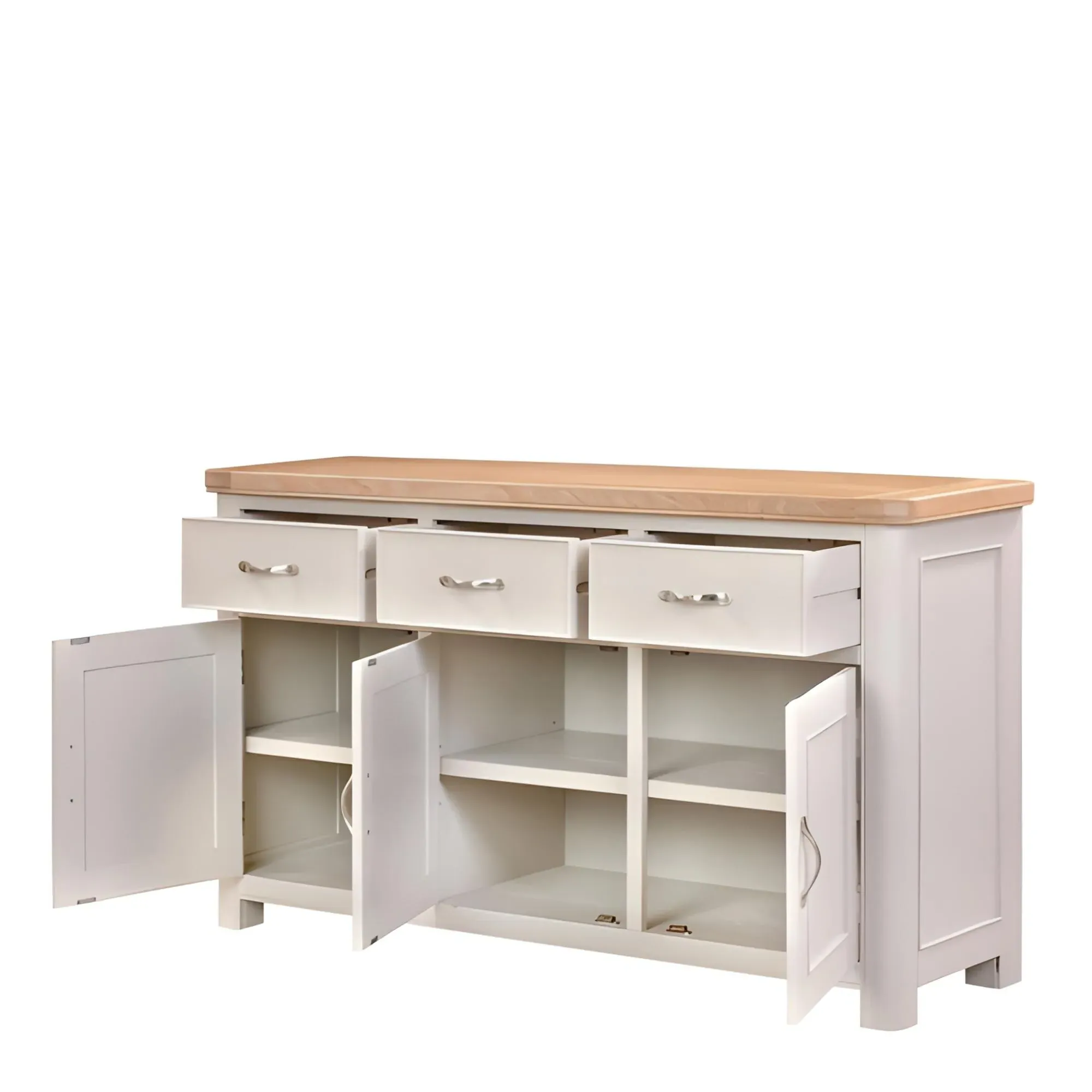 Clarion Oak 3 Door Large Sideboard - Grey