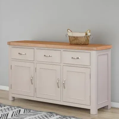 Clarion Oak 3 Door Large Sideboard - Grey