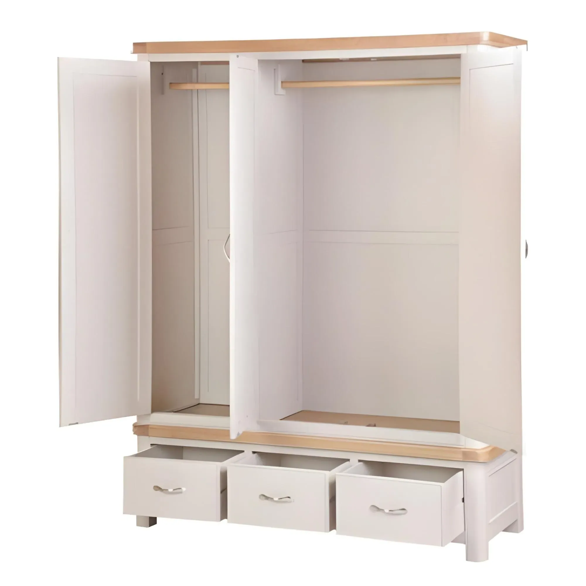 Clarion Oak 3 Door Wardrobe - Grey