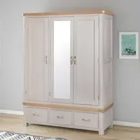 Clarion Oak 3 Door Wardrobe - Grey
