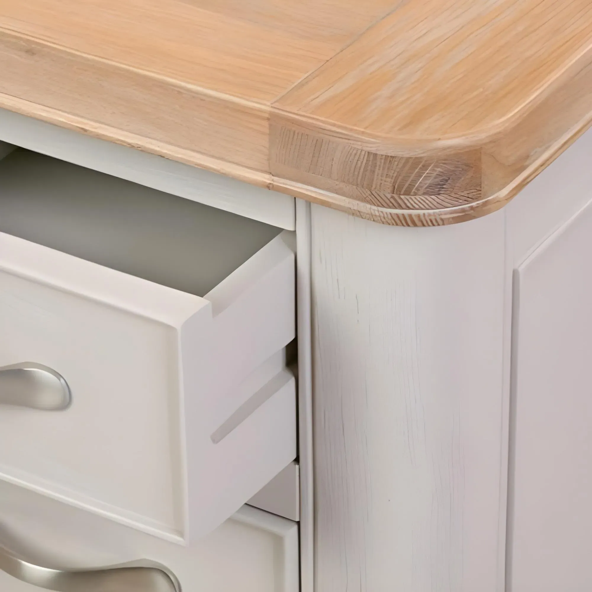 Clarion Oak 3 Drawer Bedside Cabinet - Grey