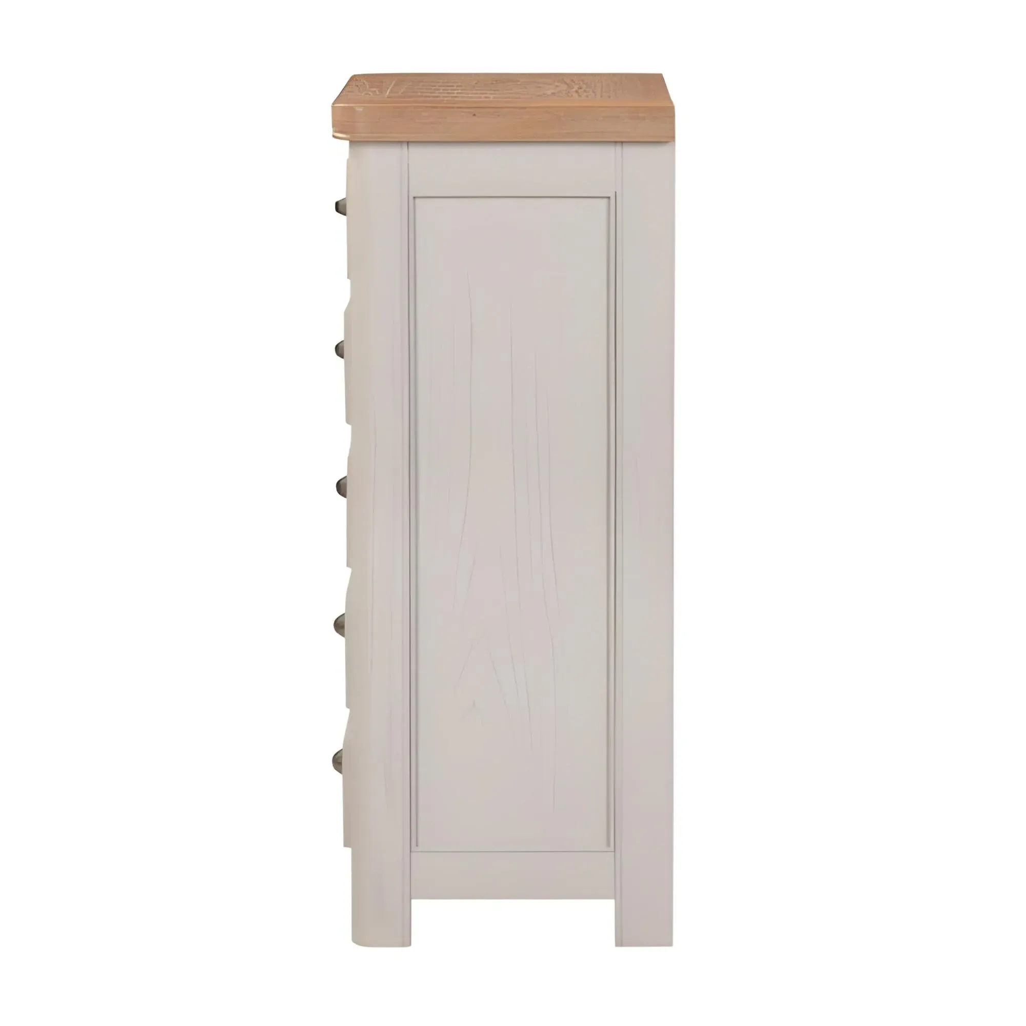 Clarion Oak 5 Drawer Tall Chest - Grey