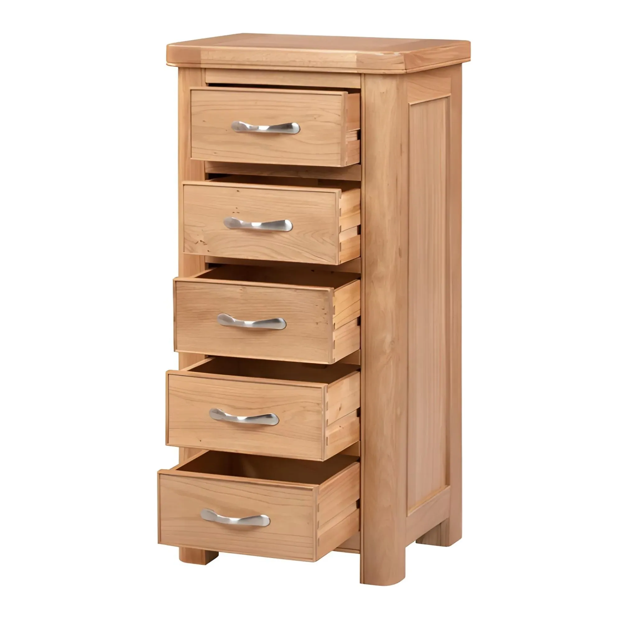 Clarion Oak 5 Drawer Tall Chest - Lacquered