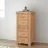 Clarion Oak 5 Drawer Tall Chest - Lacquered