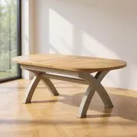 Clarion Oak 6-8 Seater Extendable Oval Dining Table - Grey