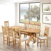 Clarion Oak 6-8 Seater Extendable Oval Dining Table - Lacquered