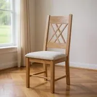 Clarion Oak Cross Back Dining Chair Set of 2 - Lacquered