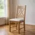 Clarion Oak Cross Back Padded Dining Chair Set of 2 - Grey