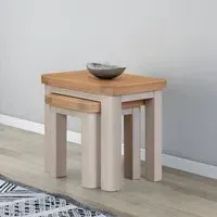 Clarion Oak Nest of 2 Tables - Grey