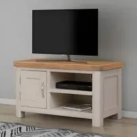 Clarion Oak Small TV Unit - Grey, Oak