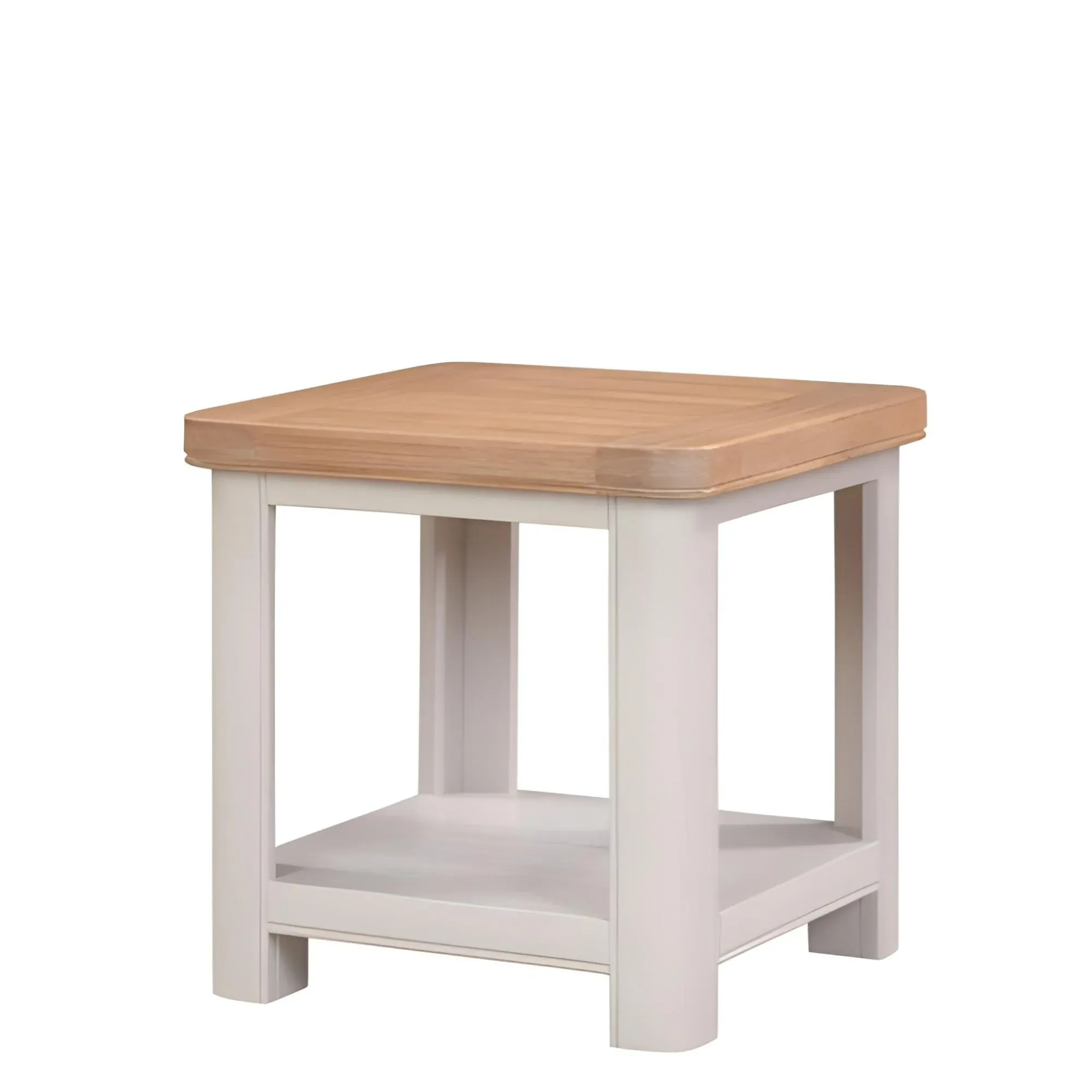 Clarion Oak Square Lamp Table - Grey, Oak