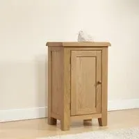 Dorset Oak 1 Door Compact Hall Cabinet - Rustic Hand Waxed