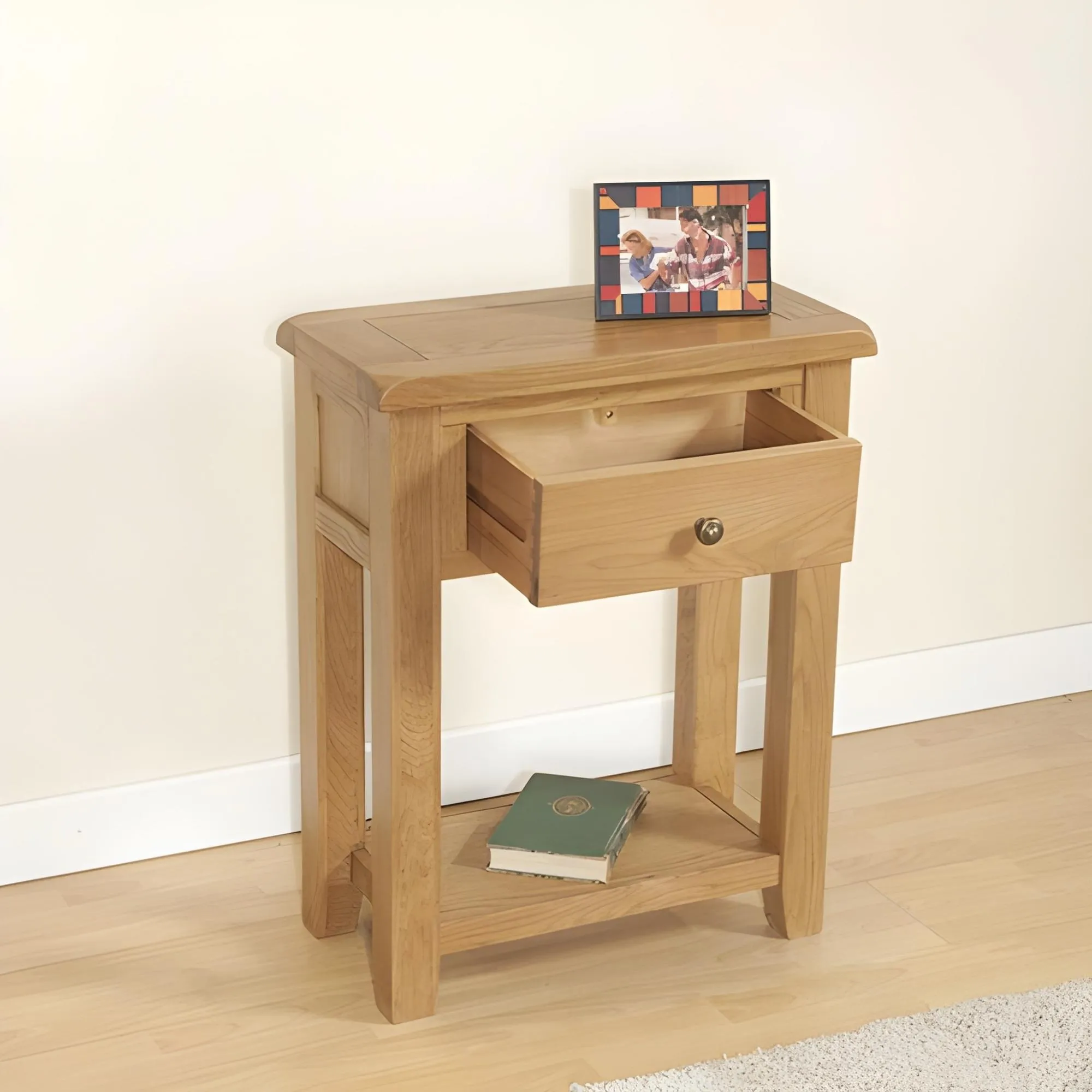 Dorset Oak 1 Drawer Console Table - Rustic Hand Waxed