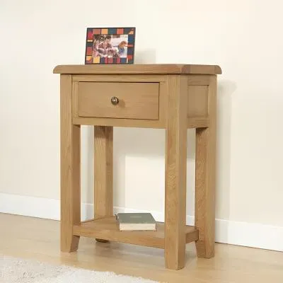 Dorset Oak 1 Drawer Console Table - Rustic Hand Waxed