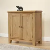 Dorset Oak 2 Door Hall Cabinet - Rustic Hand Waxed