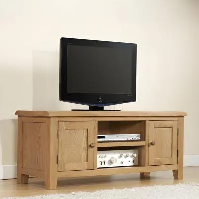 Dorset Oak 2 Door Large TV Unit - Rustic Hand Waxed