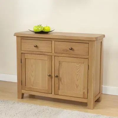 Dorset Oak 2 Door Medium Sideboard - Rustic Hand Waxed image